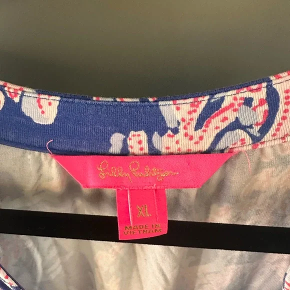 Lilly Pulitzer Borealis Blue Swim On Over tiered dress with sleeves - Picture 5 of 6